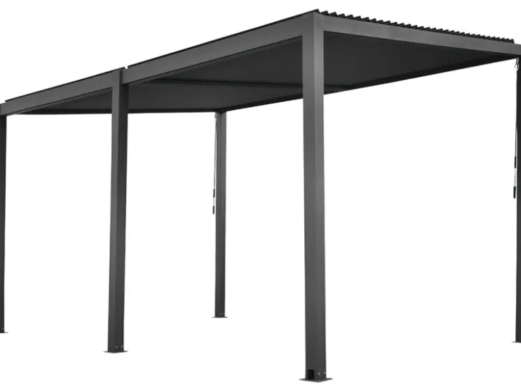 Floraworld Abläufe^Pergola mit Lamellendach Anthrazit 400 cm x 310 cm