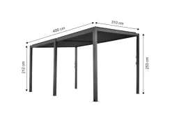 Floraworld Abläufe^Pergola mit Lamellendach Anthrazit 400 cm x 310 cm