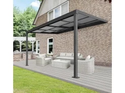 Abläufe*Floraworld Terrassenüberdachung Air Anthrazit (BxT) 390 cm x 299 cm