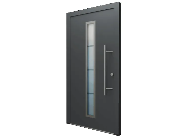 Haustüren^FM Türen AS68 Modell 01 1000 x 2000 Anthrazit Rechts Innen Beschläge Set 13 Glas 20