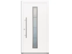 Haustüren^FM Türen AS68 Modell 01 1000 x 2100 Weiß Links Innen Beschläge Set 13 Glas 20