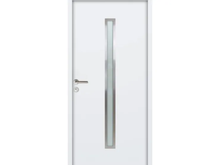 Nebeneingangstüren^FM Türen NBT56 Modell 01 1100 x 2100 Weiß Links