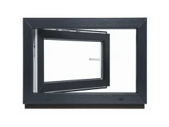 Framelux Kunststofffenster^Kunststofffenster Proline 3-Fach Verglasung 800 x 600 mm Rechtsanschlag Anthrazit