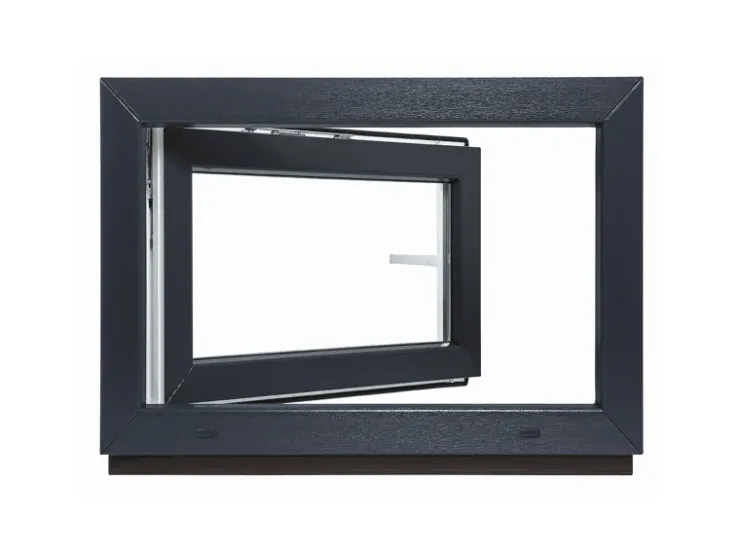 Kunststofffenster*Framelux Kunststofffenster Slimline 3-Fach Verglasung 700 x 500 mm Rechtsanschlag Anthrazit