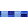 Mosaikfliesen|Bordüren - Fliesen* Glasbordüre Block Blau 5 cm x 30 cm