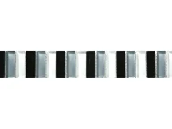 Wandfliesen|Mosaikfliesen^Glasbordüre Schwarz Grau Weiß 5 cm x 30,6 cm
