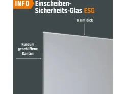 Zimmertüren*Skyscope Glasdrehtür ESG Floatglas Dekor Siebdruck 36/15 DIN Links 1972 x 834 x 8 mm