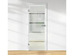 Zimmertüren*Skyscope Glasdrehtür ESG Floatglas Dekor Siebdruck 36/15 DIN Links 1972 x 709 x 8 mm