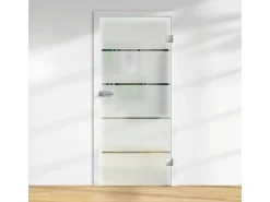 Zimmertüren*Skyscope Glasdrehtür ESG Floatglas Dekor Siebdruck 36/15 DIN Rechts 1972 x 834 x 8 mm