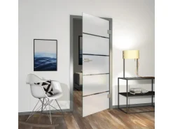 Zimmertüren*Skyscope Glasdrehtür ESG Floatglas Dekor Siebdruck 36/15 DIN Rechts 1972 x 834 x 8 mm