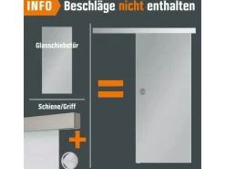 Terrassentüren*Skyscope Glasschiebetür ESG Floatglas Dekor Siebdruck 36/38 DIN LI/RE 2060 x 940 x 8 mm