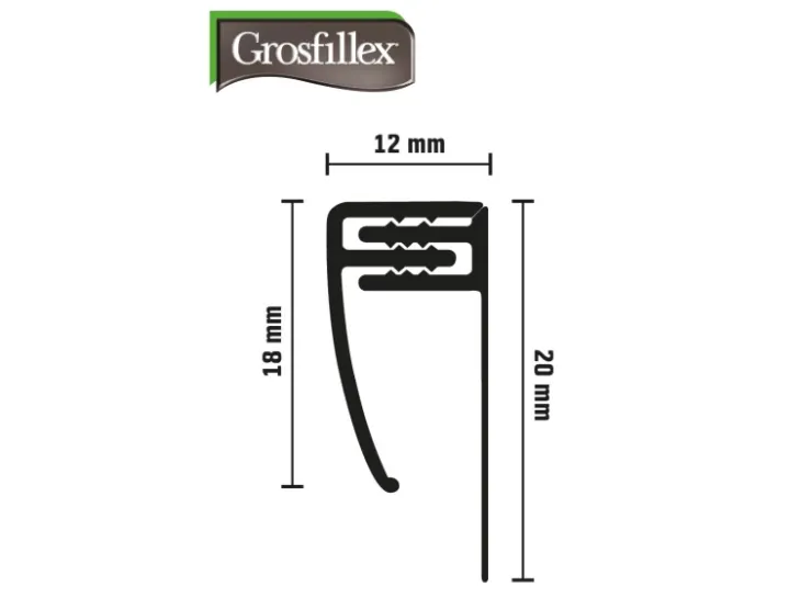 Grosfillex Zubehör Für Paneele^Abschlußprofil 5 - 8 mm klippbar 260 cm Grau