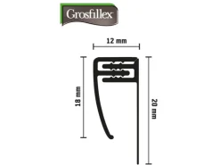 Grosfillex Zubehör Für Paneele^Abschlußprofil 5 - 8 mm klippbar Rauchgrau 260 cm