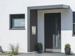 Vordächer*Gutta Rechteckvordach BS PLUS 200 Seite L Briefkasten Edel. Klingel Sprechanlage
