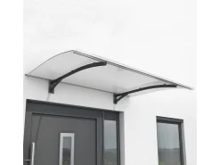 Vordächer*Gutta Vordach PT Secco Klar 150 cm x 90 cm x 22 cm Anthrazit