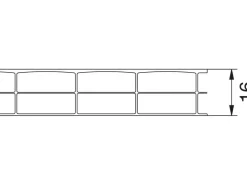 Bedachungen*Gutta Hohlkammerplatte 16 mm Transparent 250 cm x 98 cm