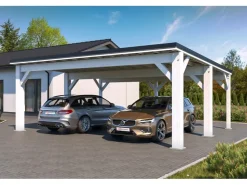 Brettschichtholz*Holzbrüder Carport Ralf 42 250 kg/m² Reinweiß-Schwarz
