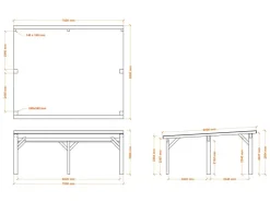 Brettschichtholz*Holzbrüder Carport Ralf 42 250 kg/m² Reinweiß-Schwarz