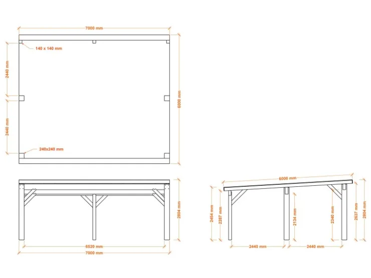 Brettschichtholz*Holzbrüder Carport Ralf 42 250 kg/m² Reinweiß-Schwarz