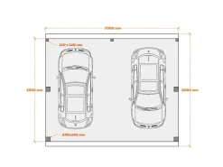 Brettschichtholz*Holzbrüder Carport Ralf 42 250 kg/m² Reinweiß-Schwarz