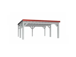 Brettschichtholz*Holzbrüder Carport Ralf 36 250 kg/m² Reinweiß-Rot