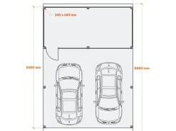 Brettschichtholz*Holzbrüder Carport Ralf 52m² mit Geräteraum Grün-Dornengrün