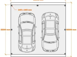 Brettschichtholz*Holzbrüder Carport Ralf 36m² 150kg/m² Reinweiß- Dornengrün