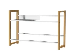 holz4home Möbelbauplatten^Getränkekistenregal aus Holz Inklusive Edelstahlablage 4 Kisten Silber