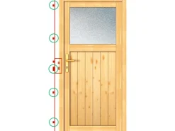 PANTO Nebeneingangstüren^Holz-Nebeneingangstür NET 504 Fichte Natur 98 cm x 200 cm Anschlag Links