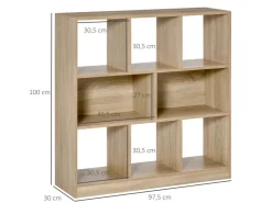 HOMCOM Möbelbauplatten^Bücherregal 3-Stöckige für Home-Office Wohnzimmer 97,5 x 30 x 100cm
