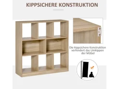 HOMCOM Möbelbauplatten^Bücherregal 3-Stöckige für Home-Office Wohnzimmer 97,5 x 30 x 100cm