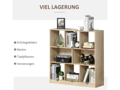 HOMCOM Möbelbauplatten^Bücherregal 3-Stöckige für Home-Office Wohnzimmer 97,5 x 30 x 100cm