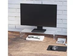 HOMCOM Möbelbauplatten^Monitorständer für Laptop PC Ergonomisch Acryl Transparent 53 x 19 x 9 cm