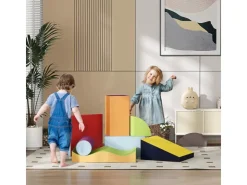 HOMCOM Steine^Schaumstoff Bausteine Kinder Softbausteine für Kleinkinder 1-3 Jahre