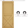 HOMCOM Türstopper|Zubehör Für Türen^Schiebetür-Beschlagsatz Kohlenstoffstahl 183L x 4B x 0,6H cm Weiß