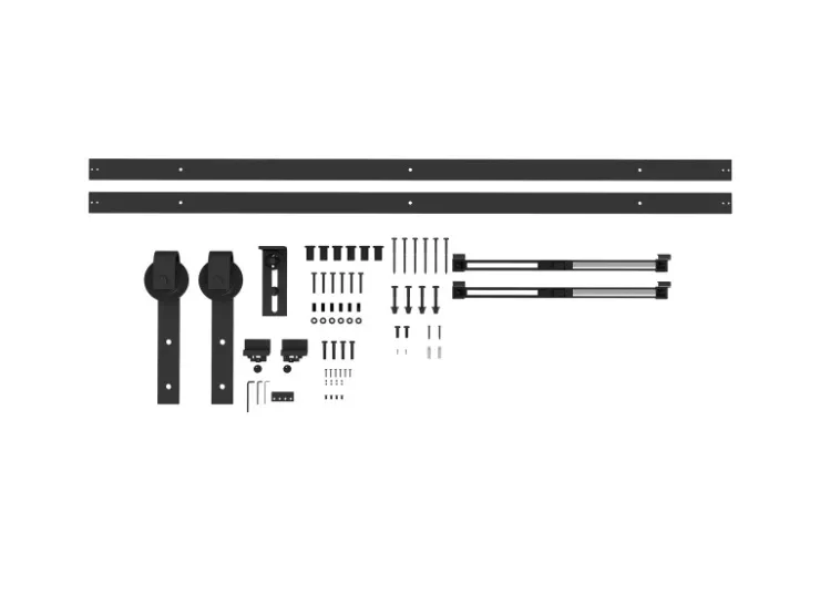 HOMCOM Zubehör Für Türen^Schiebetüren-Beschlagsatz 244 cm Komplett-Set mit Pufferfunktion