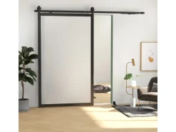 HOMCOM Zubehör Für Türen^Schiebetüren-Beschlagsatz 244 cm Komplett-Set mit Pufferfunktion