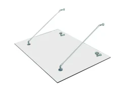 HOMCOM Fenster-Zubehör^Vordach Verbundsicherheitsglas ESG 304