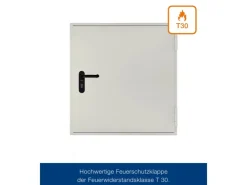 Hörmann Stahltüren^Brandschutzklappe T30 H8-5 Grauweiß 750 mm x 875 mm DIN L u. R