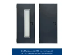 Hörmann Stahltüren^Mehrzweck-/Kellertür H8-5 LA (Glas) RAL 7016 Links/Rechts 100 x 200 cm