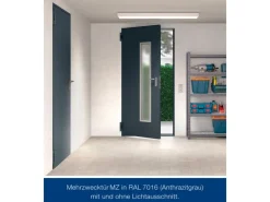 Hörmann Stahltüren^Mehrzweck-/Kellertür H8-5 LA (Glas) RAL 7016 Links/Rechts 100 x 200 cm