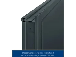 Hörmann Stahltüren^Mehrzweck-/Kellertür H8-5 LA (Glas) RAL 7016 Links/Rechts 100 x 200 cm