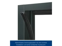 Hörmann Stahltüren^Mehrzweck-/Kellertür H8-5 LA (Glas) RAL 7016 Links/Rechts 100 x 200 cm