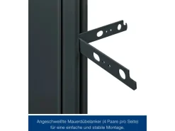 Hörmann Stahltüren^Mehrzweck-/Kellertür H8-5 LA (Glas) RAL 7016 Links/Rechts 100 x 200 cm