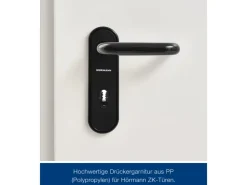 Hörmann Stahltüren^ZK Türelement inkl. Drückergarnitur 87,5 x 212,5 cm DIN L Verkehrsweiß