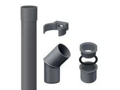 Bedachungen*INEFA Fallrohr Set PVC 2m DN 50 Optimale Dachentwässerung Anthrazit