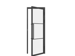 Zimmertüren*inova Loft Glastür 930 x 2315 mm DIN Rechts Komplettset mit Beschlag Griffstange und Zarge