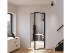 Zimmertüren*inova Loft Glastür 930 x 2315 mm DIN Rechts Komplettset mit Beschlag Griffstange und Zarge