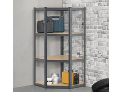 Juskys Möbelbauplatten^Eckregal Lagerregal Corner Easy 160 x 75 x 40 bis 75 cm Grau