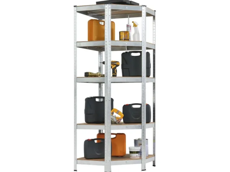 Juskys Möbelbauplatten^3er Regalsystem 1 Corner und 2 Basic Insgesamt 15 Böden mit 2625 kg Tragkraft Silber